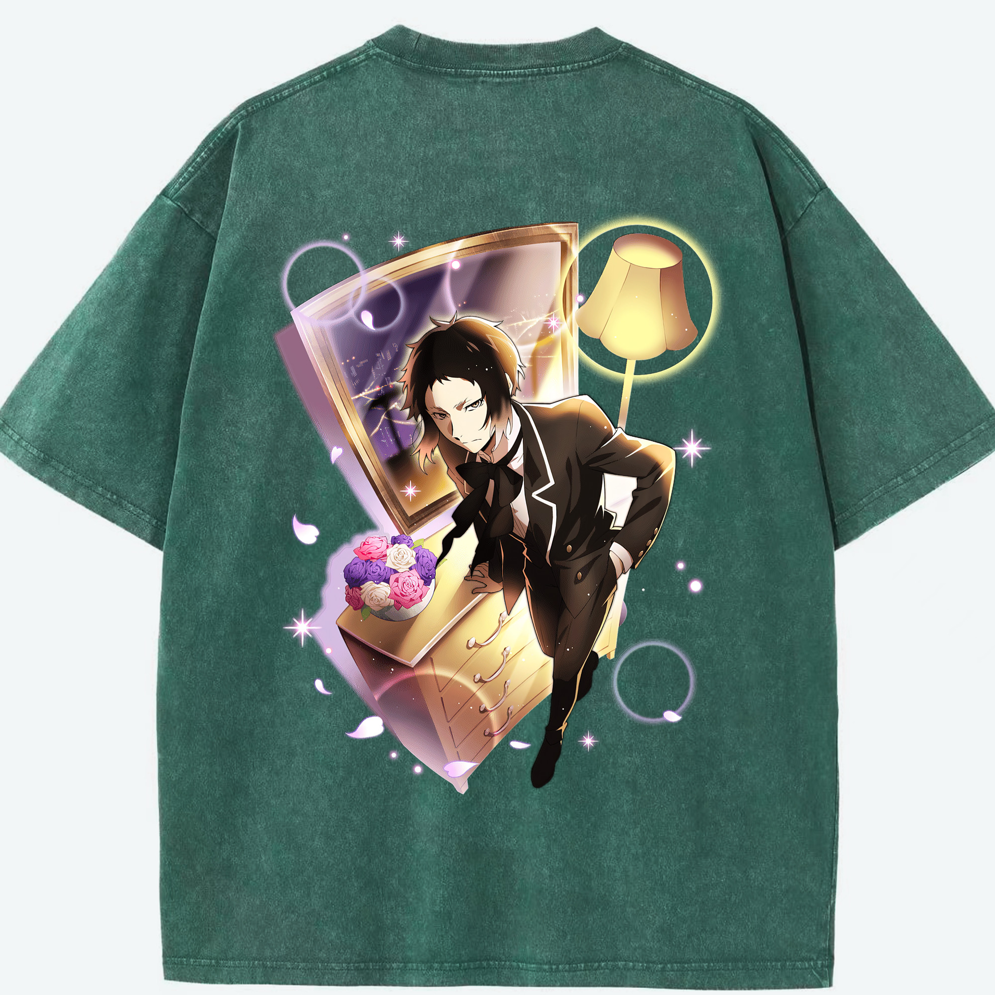 （画像用） 文豪ストレイドッグス Bungo Stray Dogs 綿100% ヴィンテージ風 半袖Tシャツ（背面プリント）